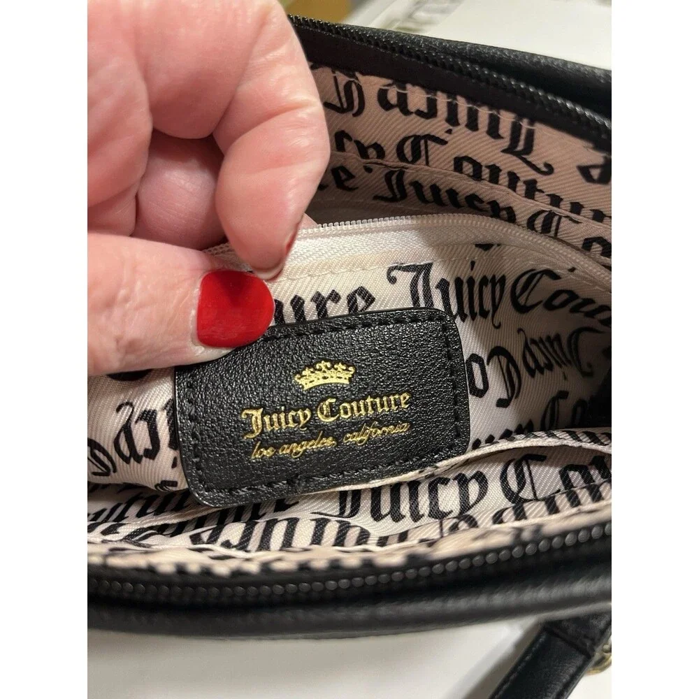 Juicy Couture Black Rhinestone Blingy Handbag Shoulder Purse Crossbody